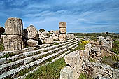 Selinunte the Acropolis. Remains of the magnificent temple C and temple D. 